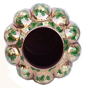 Arts & Crafts Pumpkin Alcatraz Copper Vase Close-Up