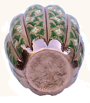 Arts & Crafts Pumpkin Alcatraz Copper Vase Details