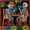 Playing Cards. Day-Of-The-Dead Clay Tile