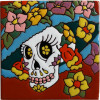 La Catrina Flowery Death. Day-Of-The-Dead Clay Tile