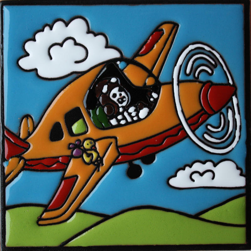 TalaMex The Pilot. Day-Of-The-Dead Clay Tile