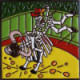 TalaMex Bull Rider. Day-Of-The-Dead Clay Tile