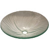 Above Counter Glass Vessel Basin - Blue Scalloped