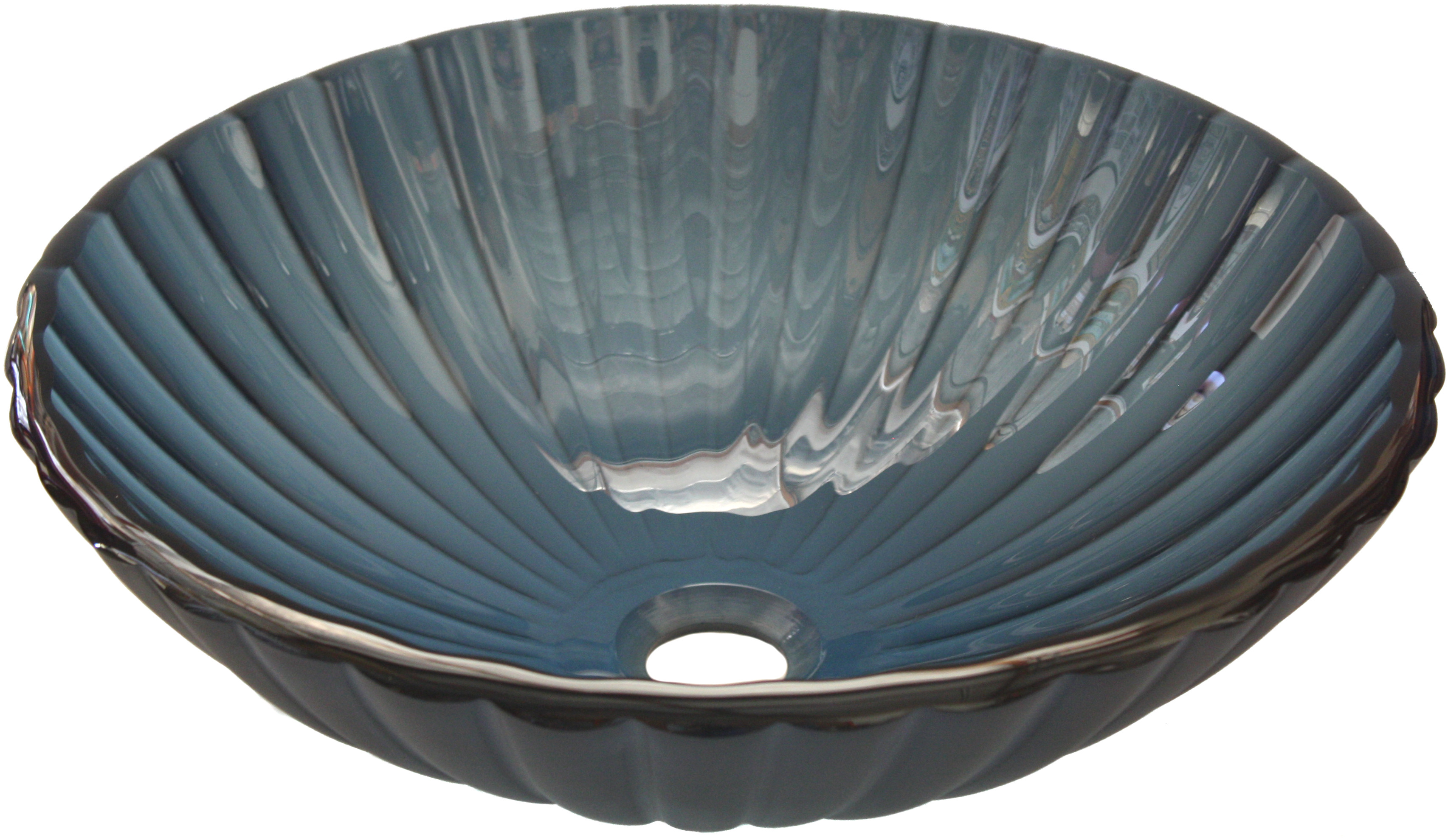 Above Counter Glass Vessel Basin - Blue Pronged