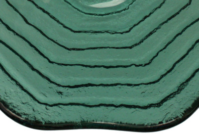 Above Counter Glass Vessel Basin - Clear Scalloped Close-Up