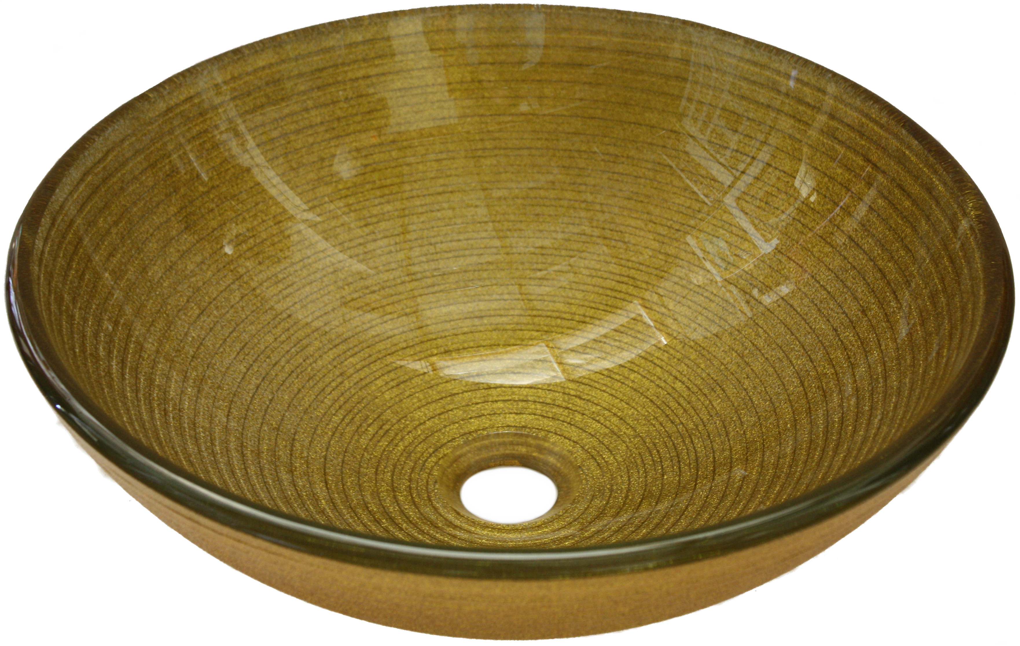 Above Counter Glass Vessel Basin - Golden