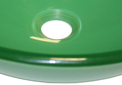 Above Counter Glass Vessel Basin - Green Close-Up