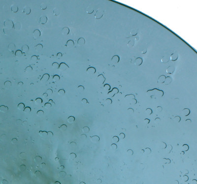 Above Counter Glass Vessel Basin - Water Drops Details