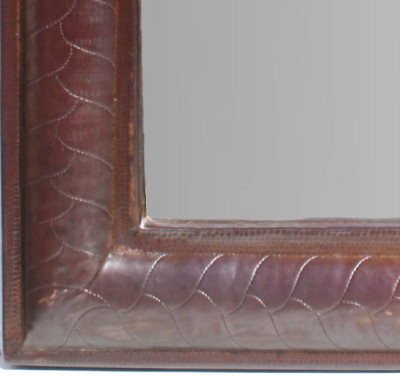 Imperial II Hammered Arched Copper Mirror Close-Up