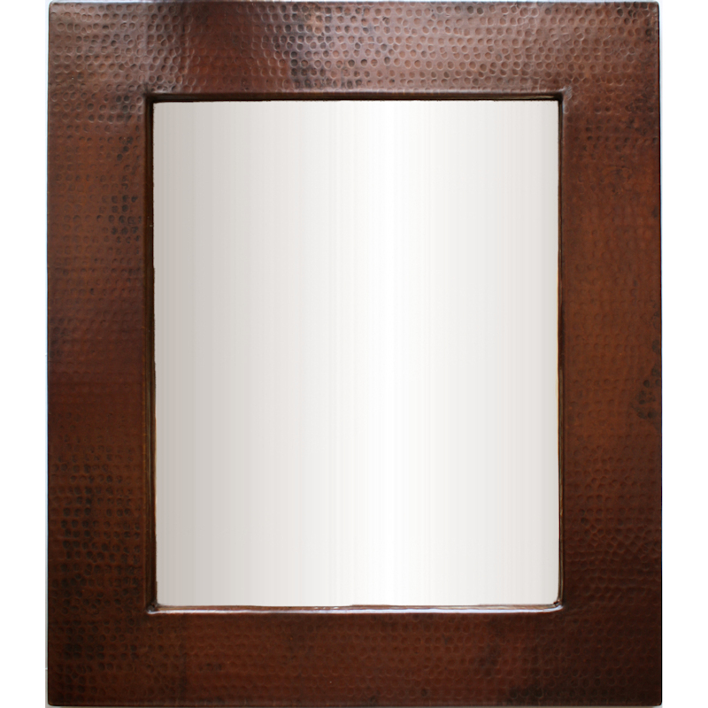 Small Hammered Copper Mirror