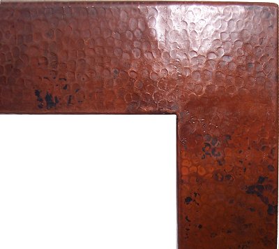 Jumbo Hammered Copper Mirror Close-Up