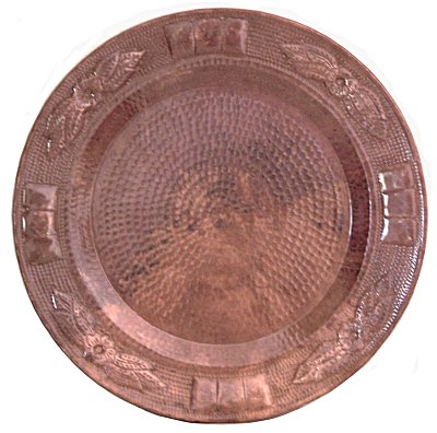Flowers Hammered Copper Plate
