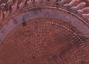 Morelia Hammered Copper Plate Close-Up