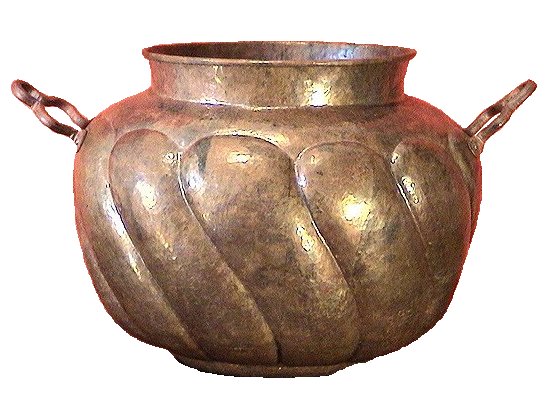 Two-Handles Twisted-Pronged Copper Pot