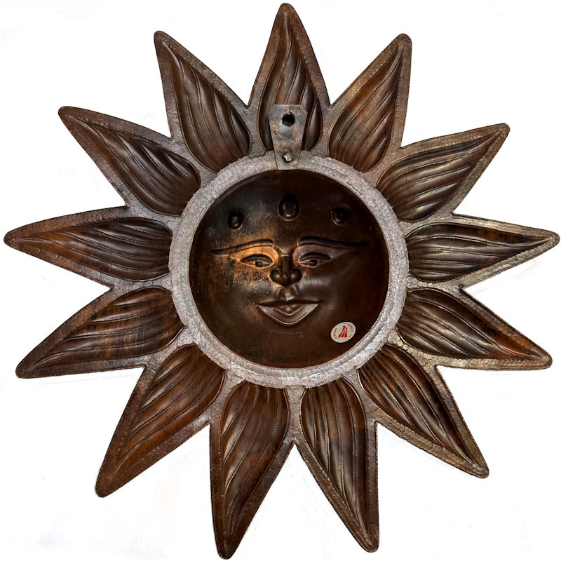 Hammered Weathered Copper Sunface Details