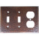 Double Switch-Outlet Hammered Copper Switch Plate