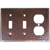 Double Switch-Outlet Hammered Copper Switch Plate