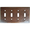 Quadruple Switch Hammered Copper Plate
