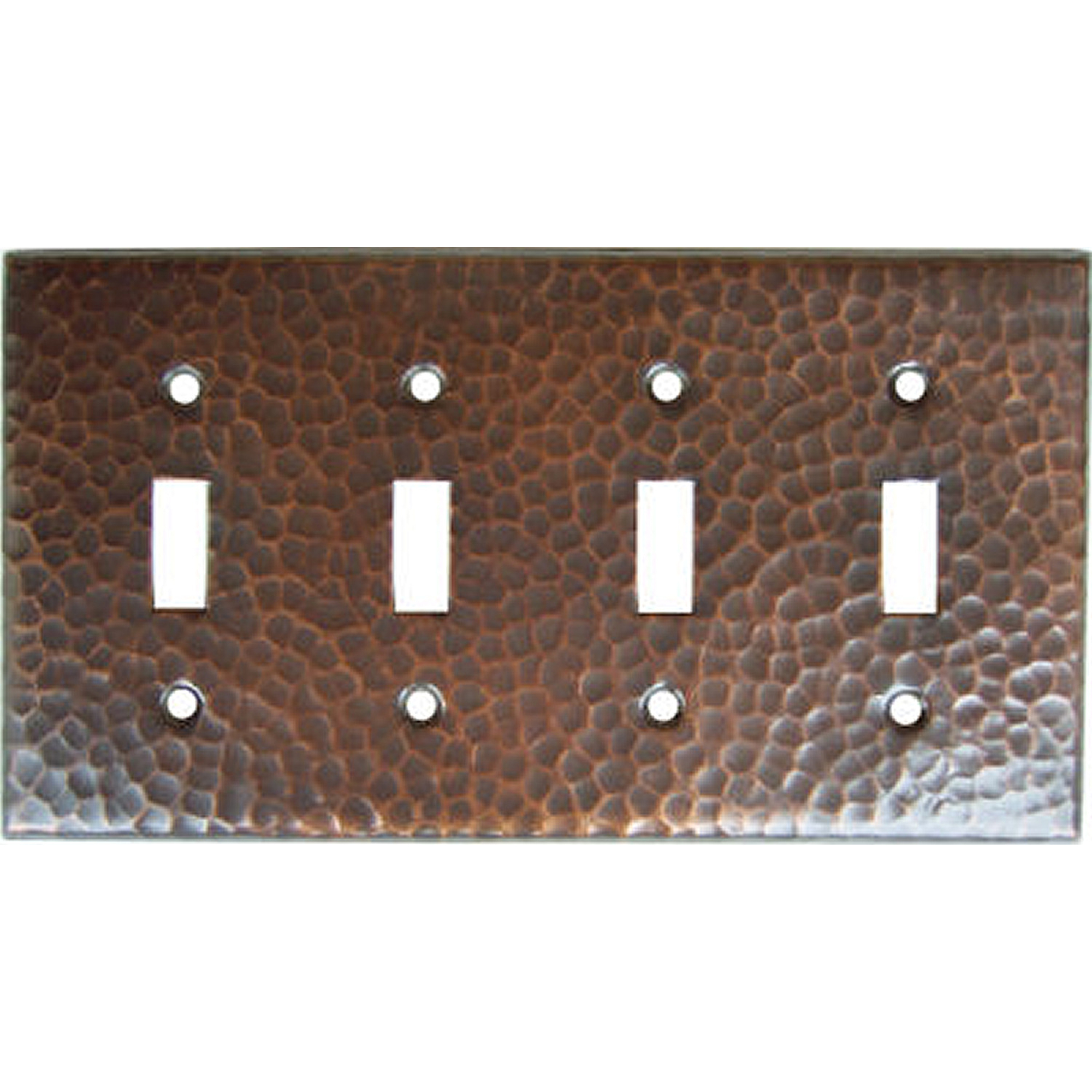 Quadruple Switch Hammered Copper Plate