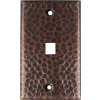Single Phone Jack Hammered Copper Plate