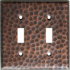 Double Toggle Hammered Copper Switch Plate