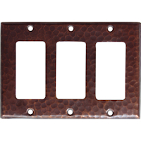 Triple Decora Hammered Copper Switch Plate