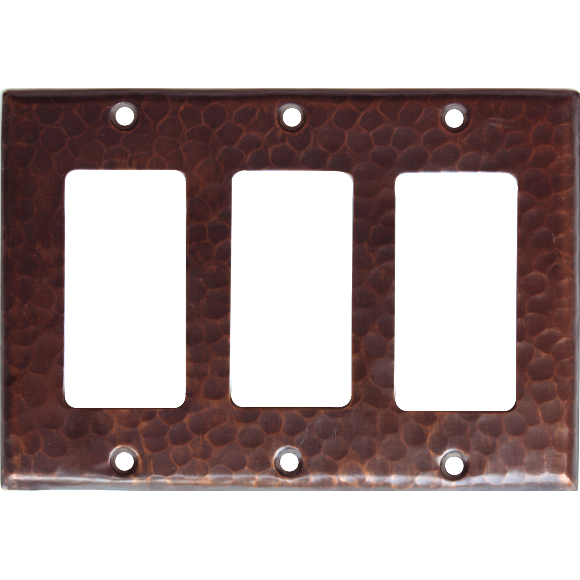 Triple Decora Hammered Copper Switch Plate