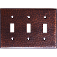 Triple Toggle Hammered Copper Switch Plate