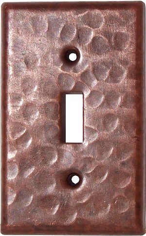 Single Toggle Hammered Copper Switch Plate