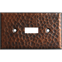 Single Toggle Hammered Copper Switch Plate