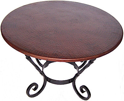Medium Hammered Copper Table Close-Up