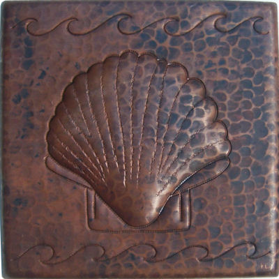 Shell Hammered Copper Tile