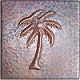 Palm Tree Hammered Copper Tile