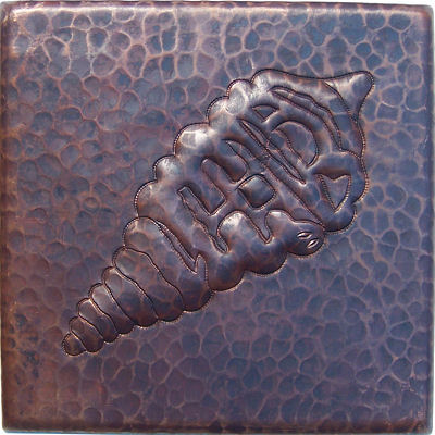 Shell Hammered Copper Tile