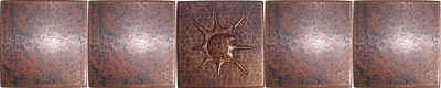 Snail Hammered Copper Tile Close-Up