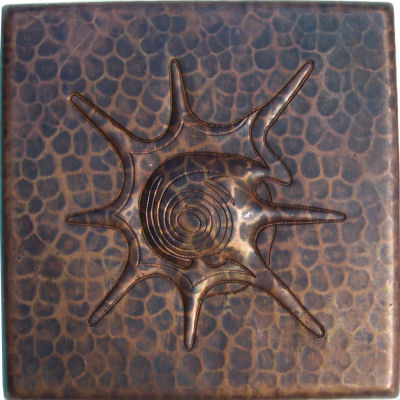 Snail Hammered Copper Tile