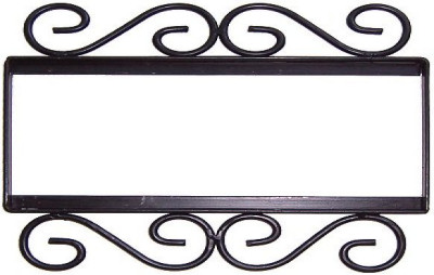 Wrought Iron House Number Frame Bouquet-Blue 3-Tiles
