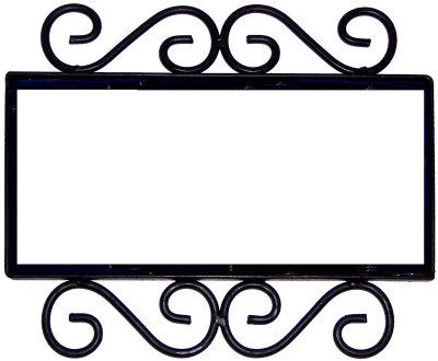 Wrought Iron House Number Frame Mission 3-Tiles