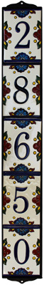 Wrought Iron House Number Vertical Frame Mission 5-Tiles Close-Up