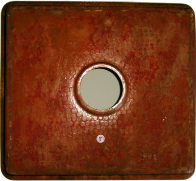 Natural Color Flat Hammered Copper Kitchen Sink Close-Up