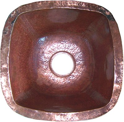 Undermount Hammered Natural Bar Copper Sink II