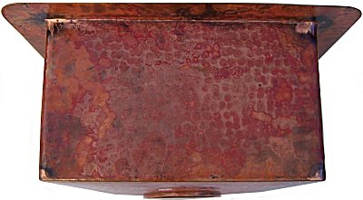 Natural Squared Hammered Bar Copper Sink Details