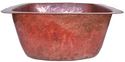 Undermount Natural Hammered Copper Bar Sink Details