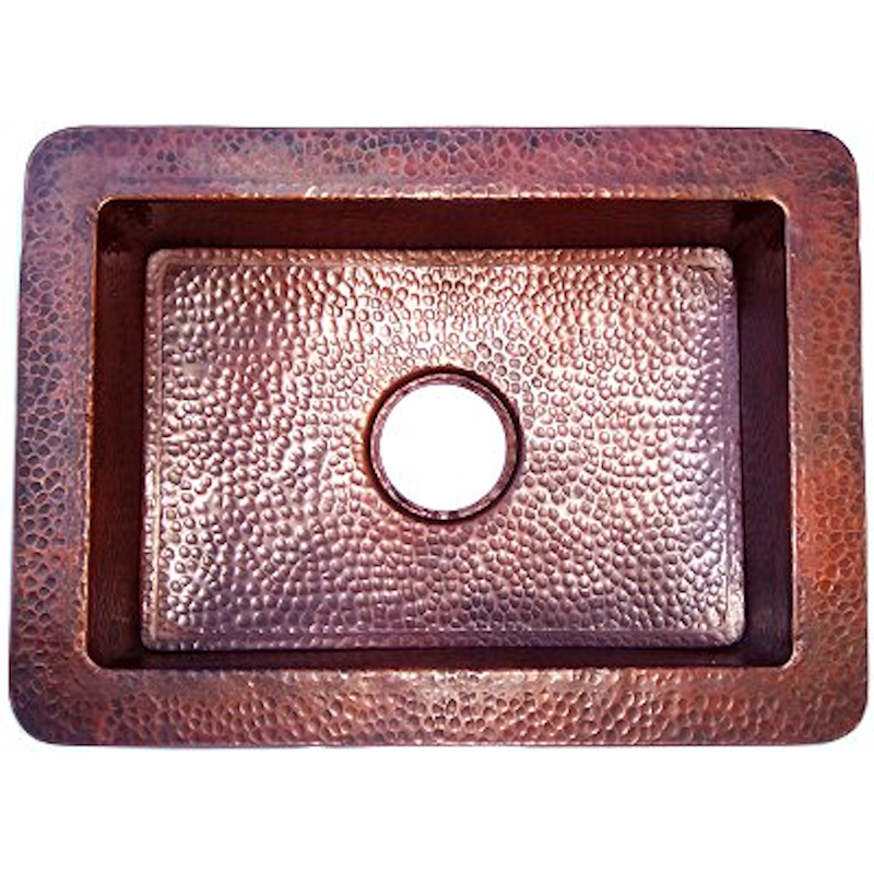 Farmhouse Hammered Copper Sink V