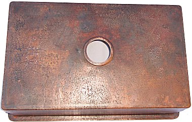 Hammered Flat Copper Kitchen Sink V Close-Up