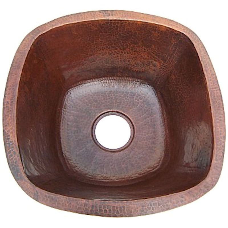 Rounded Weathered Hammered Copper Bar Sink