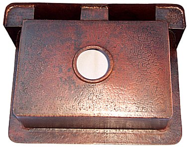Apron Hammered Copper Kitchen Sink Details