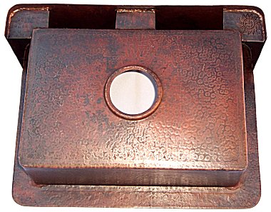 Apron Hammered Copper Kitchen Sink Details