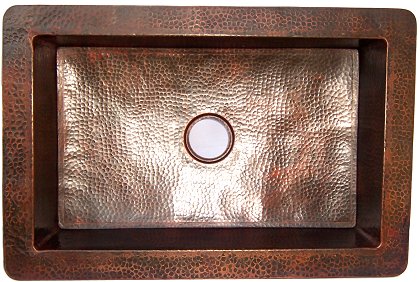 Farmhouse Hammered Copper Kitchen Sink