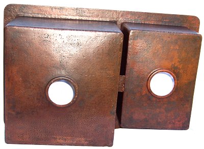 Double Bowl Undermount Hammered Copper Kitchen Sink Details